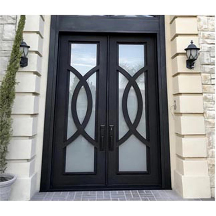 Custom Iron Door Pros Iris 72'' Glass Iron Front Entry Doors Wayfair
